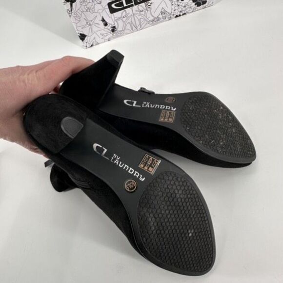 NIB CL by Chinese Laundry Nanda Womens Suede Heeled Slouchy Ankle Boots Black 6 - Picture 8 of 9